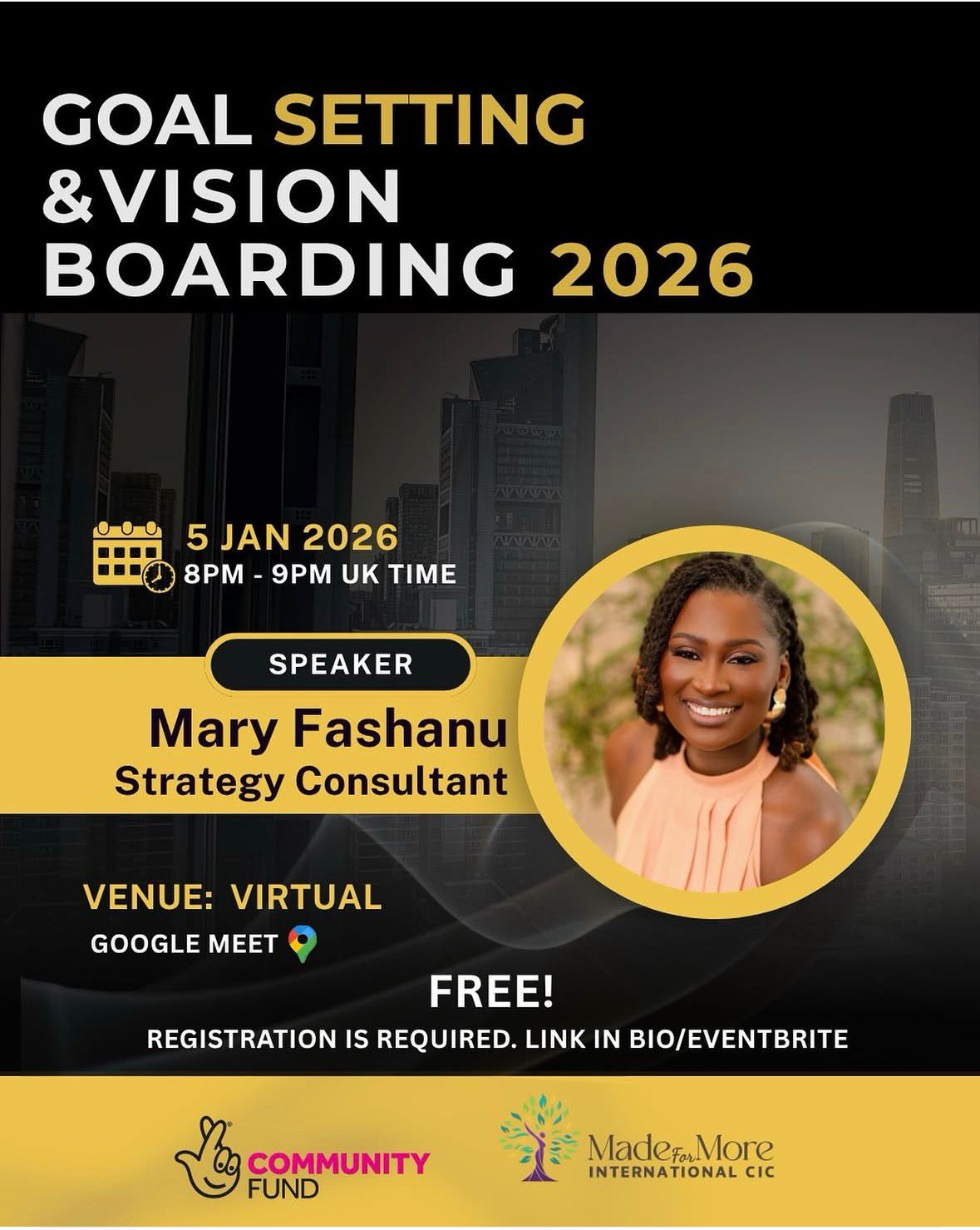 Goal Setting & Vision Boarding 2026 event flyer