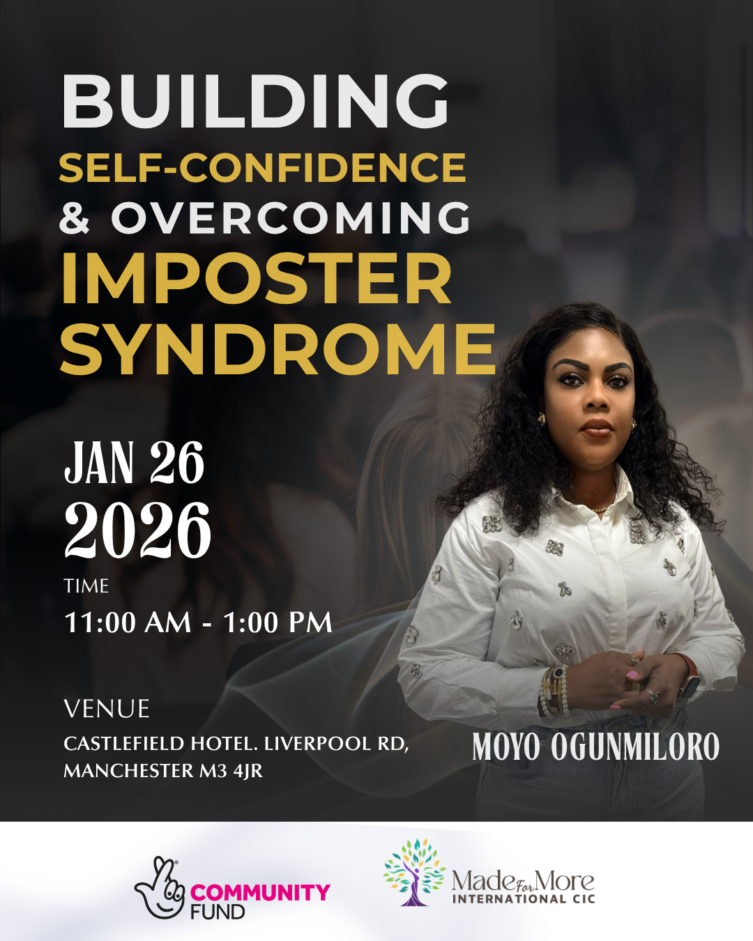 Building Self-Confidence & Overcoming Imposter Syndrome event flyer