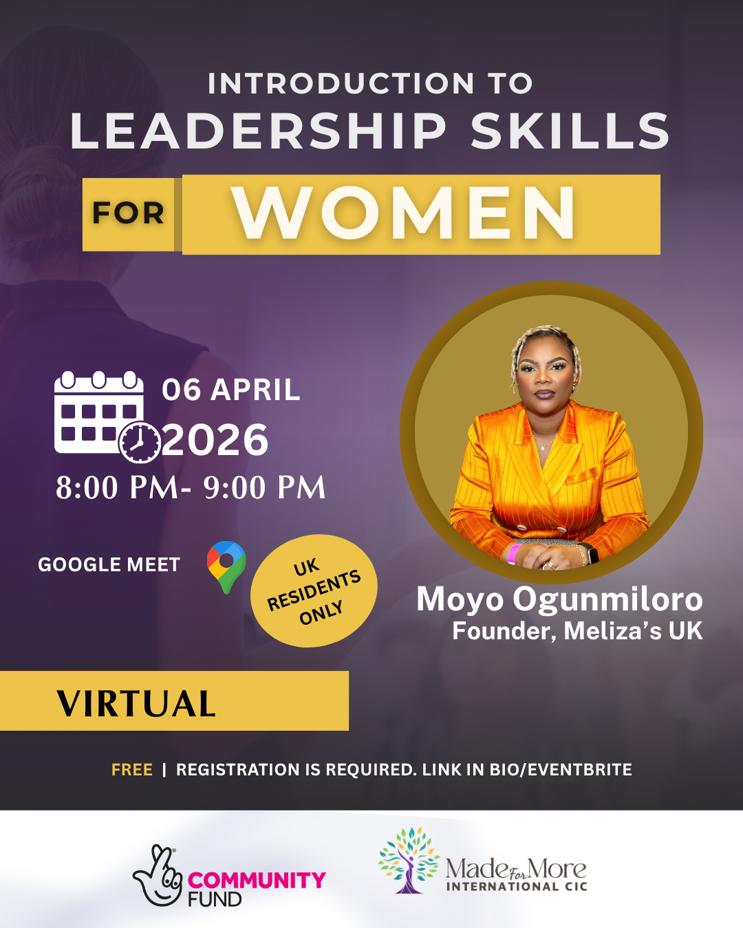 Introduction to Leadership Skills for Women event flyer